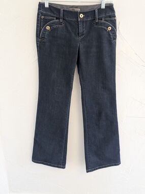 ANMANI Women's Dark Wash Bootcut Jeans Size 6 Low Rise Stretch Denim
